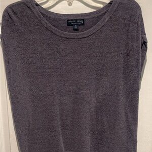 Barefoot Dreams Short Sleeve Crew Top - Charcoal Heather